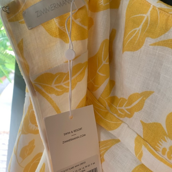 NWT Zimmermann Swim and resort yellow dress. US size 10 - Picture 6 of 7